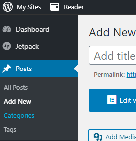 Adding new category inside WordPress