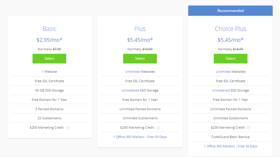 choose your Bluehost plans with my bonus offer