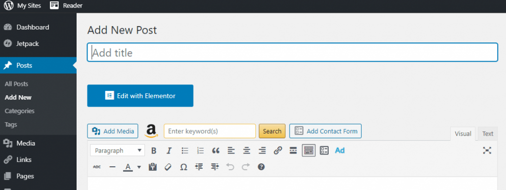 WordPress adds a new title