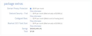 extra add-on with Bluehost plan that you can choose with your plan